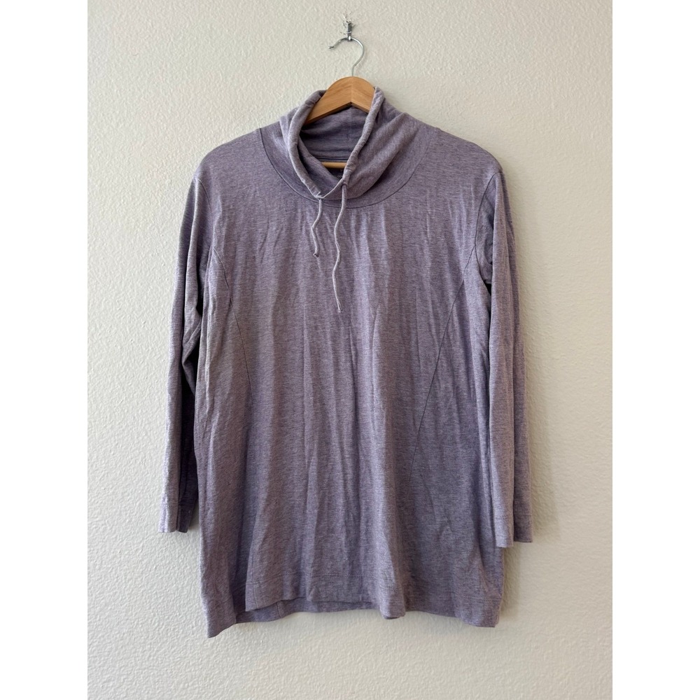 J. Jill Pure Jill Cowl Neck Seamed Tunic Top XS Petite Purple Cotton Modal Good